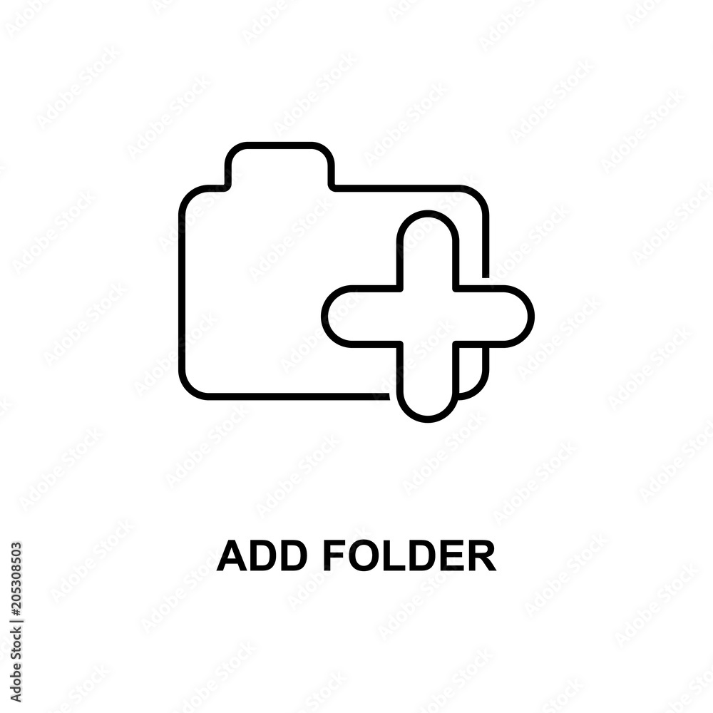 Poster add folder icon. element of simple web icon with name for mobile concept and web apps. thin line add