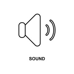 sound sign icon. Element of simple web icon with name for mobile concept and web apps. Thin line sound sign icon can be used for web and mobile