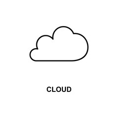 cloud icon. Element of simple web icon with name for mobile concept and web apps. Thin line cloud icon can be used for web and mobile