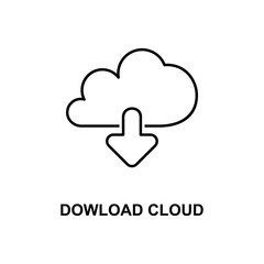 download cloud icon. Element of simple web icon with name for mobile concept and web apps. Thin line download cloud icon can be used for web and mobile
