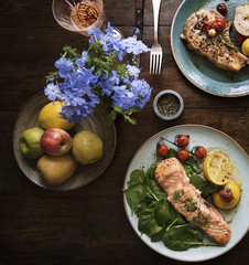 Table for two food photography recipe idea