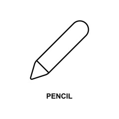 pencil icon. Element of simple web icon with name for mobile concept and web apps. Thin line pencil icon can be used for web and mobile