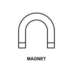 magnet icon. Element of simple web icon with name for mobile concept and web apps. Thin line magnet icon can be used for web and mobile