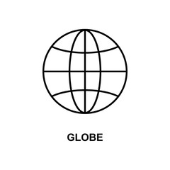 globe icon. Element of simple web icon with name for mobile concept and web apps. Thin line globe icon can be used for web and mobile