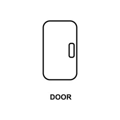 door icon. Element of simple web icon with name for mobile concept and web apps. Thin line door icon can be used for web and mobile