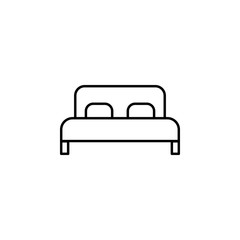 double bed icon. Element of simple travel icon for mobile concept and web apps. Thin line double bed icon can be used for web and mobile