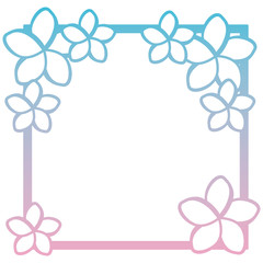 beautiful flowers decorative square frame vector illustration design