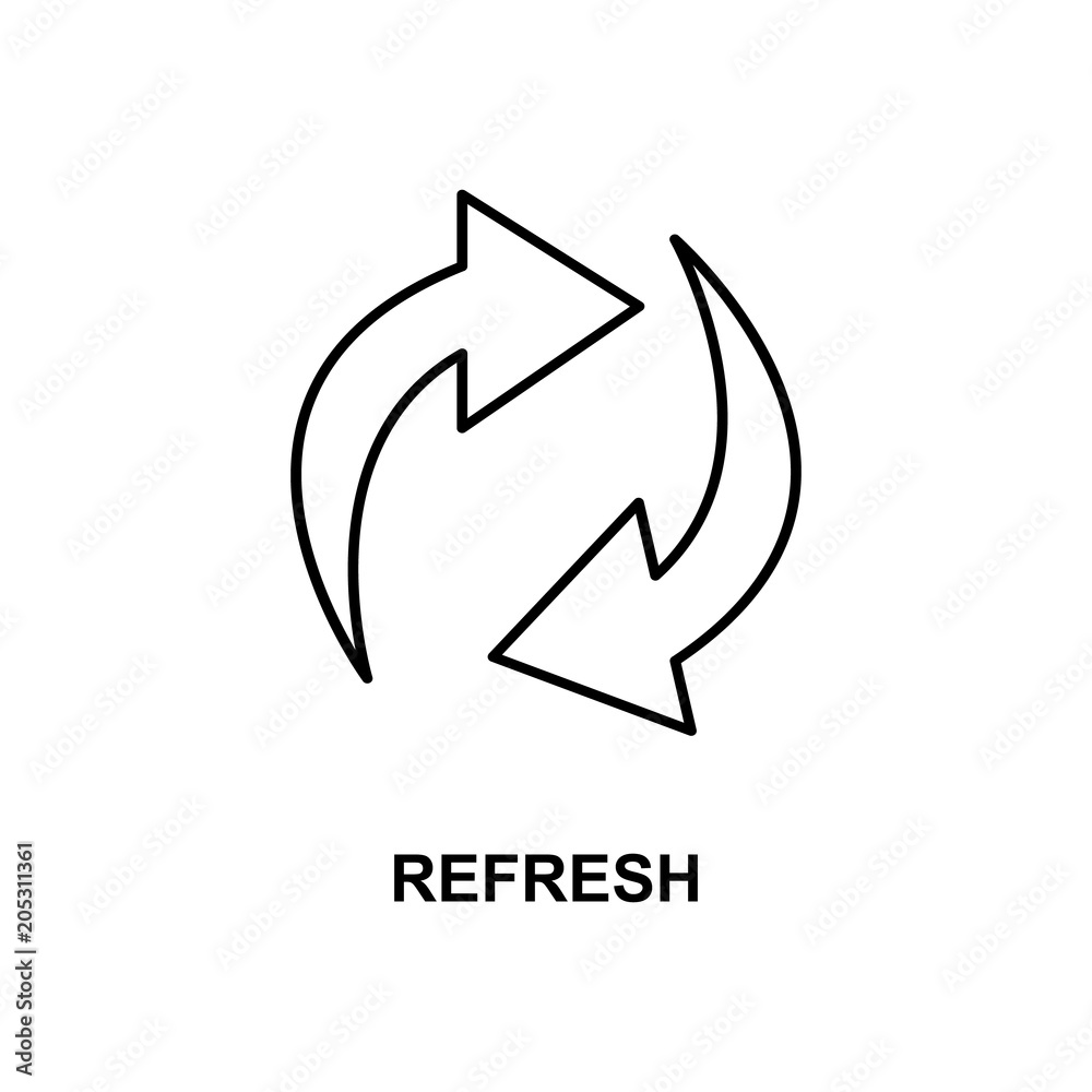 Poster refresh sigh icon. Element of simple web icon with name for mobile concept and web apps. Thin line refresh sigh icon can be used for web and mobile