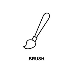 paint brush icon. Element of simple web icon with name for mobile concept and web apps. Thin line paint brush icon can be used for web and mobile