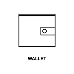 wallet icon. Element of simple web icon with name for mobile concept and web apps. Thin line wallet icon can be used for web and mobile