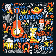Obraz premium Country Music Illustration