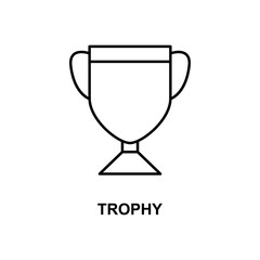 trophy icon. Element of simple web icon with name for mobile concept and web apps. Thin line trophy icon can be used for web and mobile