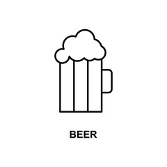 beer icon. Element of simple web icon with name for mobile concept and web apps. Thin line beer icon can be used for web and mobile