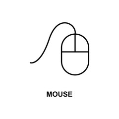 mouse icon. Element of simple web icon with name for mobile concept and web apps. Thin line mouse icon can be used for web and mobile