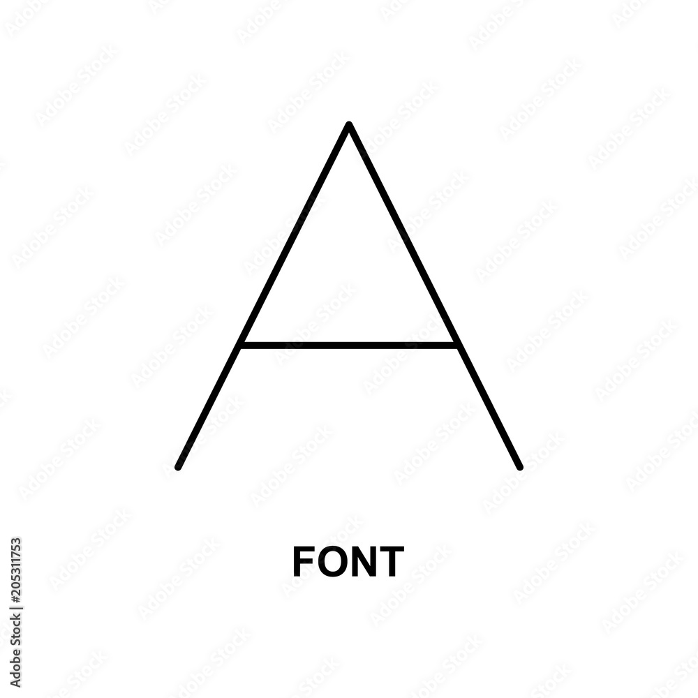 Poster font sign icon. element of simple web icon with name for mobile concept and web apps. thin line font