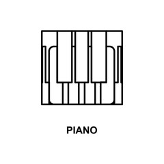 piano keys icon. Element of simple web icon with name for mobile concept and web apps. Thin line piano keys icon can be used for web and mobile