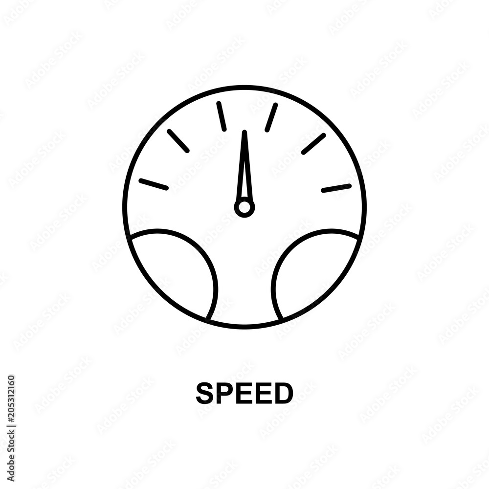 Poster speed icon. element of simple web icon with name for mobile concept and web apps. thin line speed ic