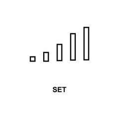 mobile signal set icon. Element of simple web icon with name for mobile concept and web apps. Thin line mobile signal set icon can be used for web and mobile