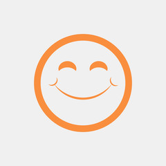 Happy smiley face or emoticon line art icon for apps and websites