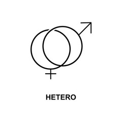 hetero sign icon. Element of simple web icon with name for mobile concept and web apps. Thin line hetero sign icon can be used for web and mobile