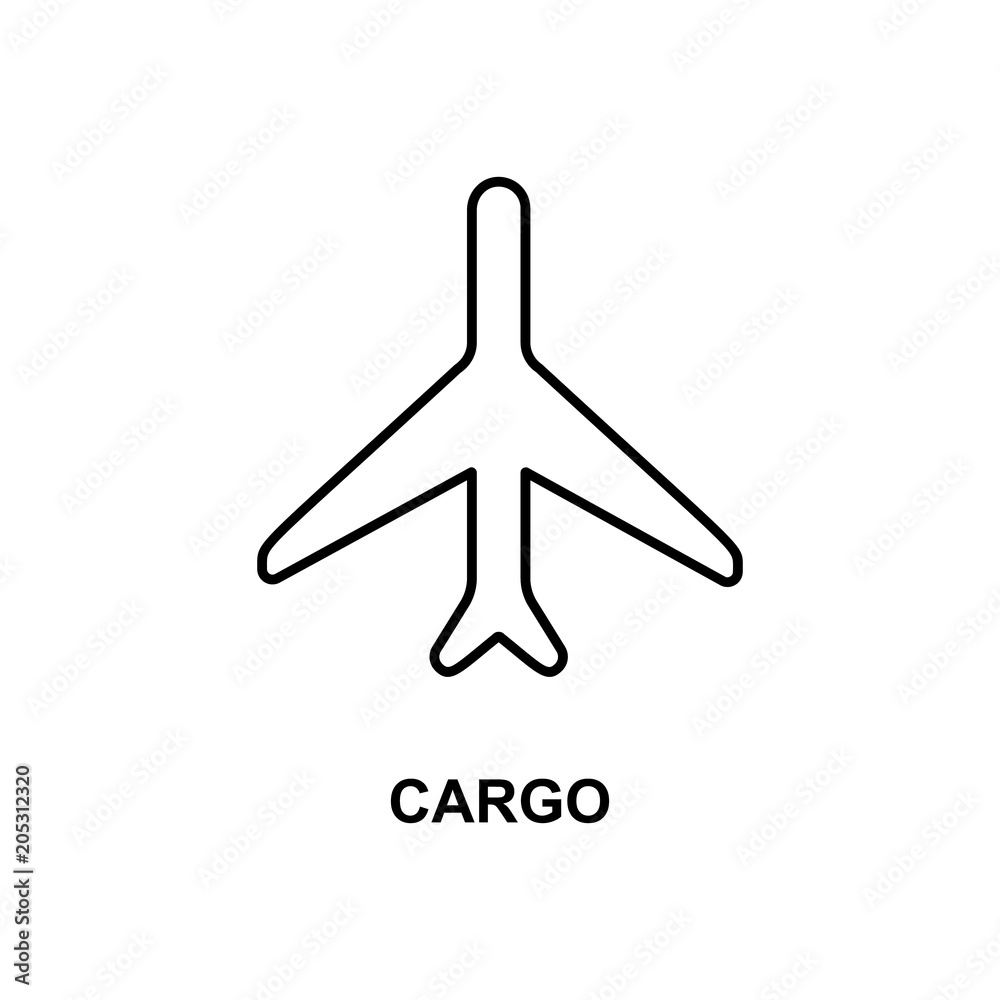 Poster cargo plane icon. element of simple web icon with name for mobile concept and web apps. thin line ca