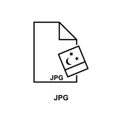 jpg file icon. Element of simple web icon with name for mobile concept and web apps. Thin line jpg file icon can be used for web and mobile