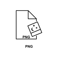 png file icon. Element of simple web icon with name for mobile concept and web apps. Thin line png file icon can be used for web and mobile