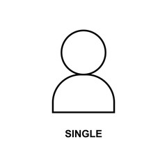 single person icon. Element of simple web icon with name for mobile concept and web apps. Thin line single person icon can be used for web and mobile