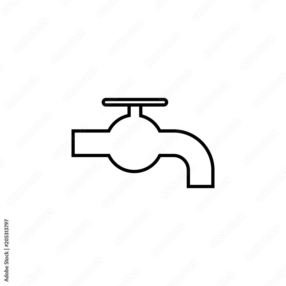 Poster water tap icon. element of simple web icon with name for mobile concept and web apps. thin line wate