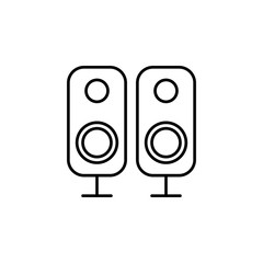 acoustic speakers icon. Element of simple web icon with name for mobile concept and web apps. Thin line acoustic speakers icon can be used for web and mobile