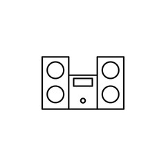music system icon. Element of simple web icon with name for mobile concept and web apps. Thin line music system icon can be used for web and mobile
