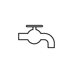 water tap icon. Element of simple web icon with name for mobile concept and web apps. Thin line water tap icon can be used for web and mobile