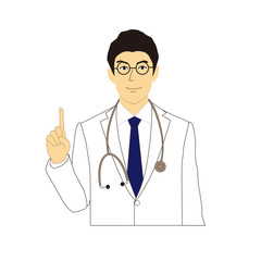男性医師の手のサインのイラスト
