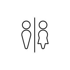 sign in the toilet icon. Element of simple web icon with name for mobile concept and web apps. Thin line sign in the toilet icon can be used for web and mobile
