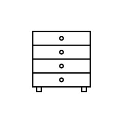 cupboard icon. Element of simple web icon with name for mobile concept and web apps. Thin line cupboard icon can be used for web and mobile
