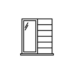wardrobe icon. Element of simple web icon with name for mobile concept and web apps. Thin line wardrobe icon can be used for web and mobile