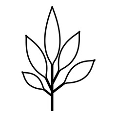 branch with leafs decorative icon vector illustration design