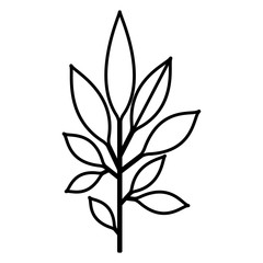 branch with leafs decorative icon vector illustration design