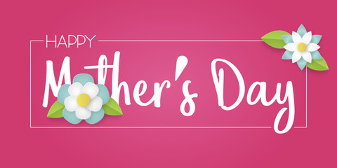 Happy Mother's Day greeting card with colorful flowers. Vector illustration