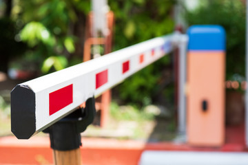 Close up Barrier Gate Automatic system for security. Automatic entry system.