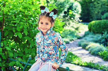 Portrait of a little girl in the Park