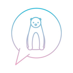 wikd polar bear in speech bubble vector illustration design