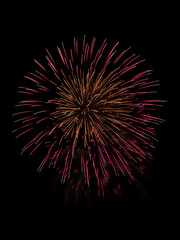 Firework blast isolated on black