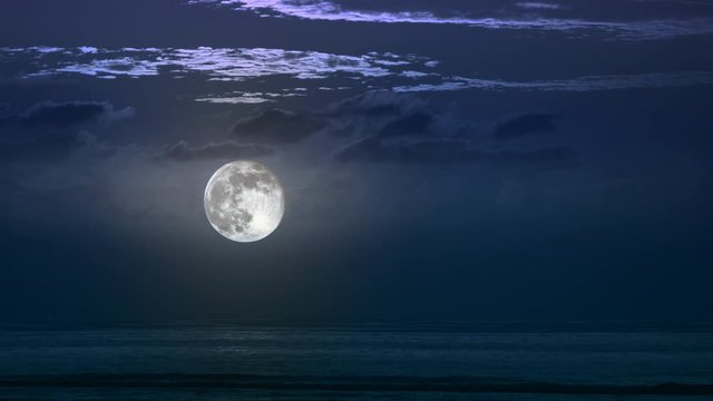 The moon over the ocean