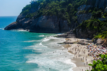 Aerial view of Praia da Joatinga (Joatinga beach), Rio de Janeiro, Brazil