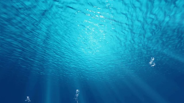 Animation of blue ocean landscape