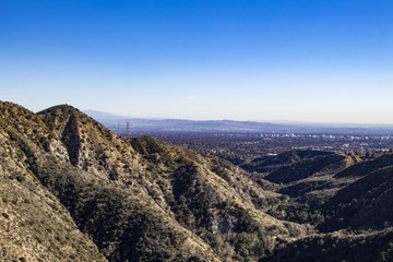View of the Mountains Lining the San Gabriel Valley with the City of Pasadena in the Horizon