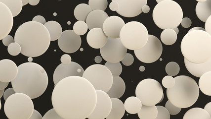 White discs of random size on black background