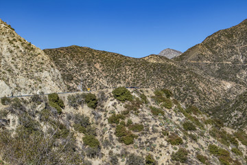 Angeles Crest Highway Carving through the Mountains of the San Gabriel Valley outside of Los Angeles, California, USA