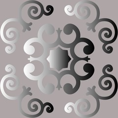 Decorative element, abstract image of a silvery flower, background for design.